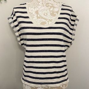 Juicy Couture Tshirt Striped Small‎ Rolled Short Sleeves